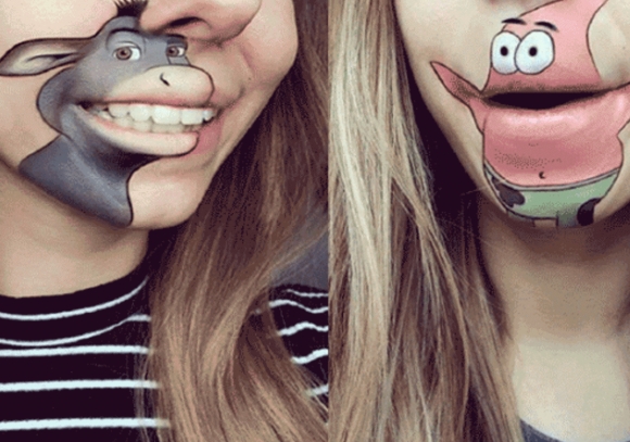 وێنەیەك لەسەر لێوت بكێشە