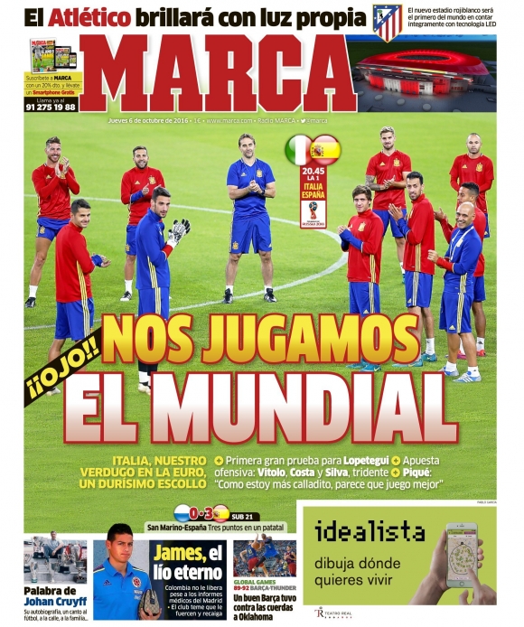 ئاگاداری مانشێتی گرنگترين رۆژنامەکانی ئەمڕۆی ماركا و موندۆ ديپۆرتيڤۆی ئیسپانیا بن