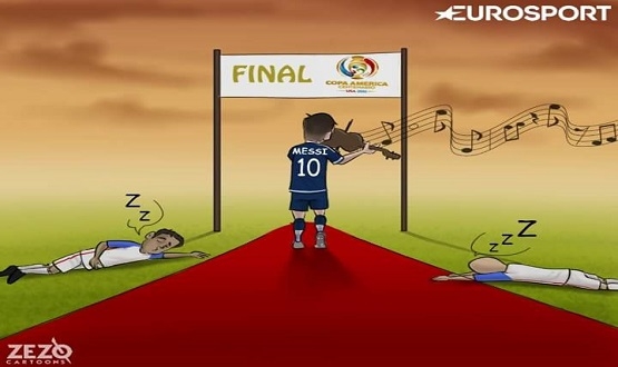 کاریکاتێر: میسی گەیشتە کۆتایی کۆپا ئەمریکا