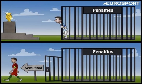 کاریکاتێری میسی و رۆناڵدۆ لە کۆپا ئەمێریکا و یۆرۆ