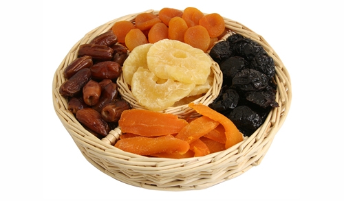 میوەی وشككراو. سەرچاوەی كانزایەكان