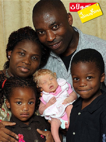 منداڵێكی سپی لە دایك و باوكێكی رەش پێست !