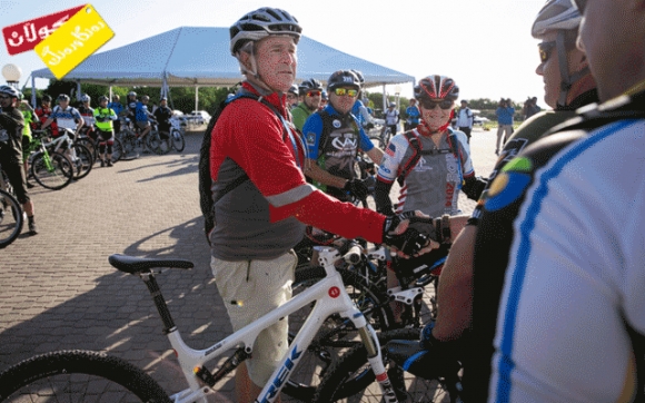 جۆرج بۆش حەزی بە پایسكلە