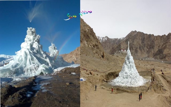 نافوورەی ئاو لە بیابان