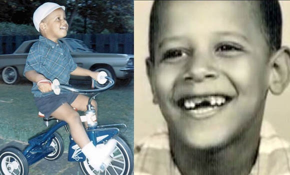 ئۆباما بـەمنداڵی!