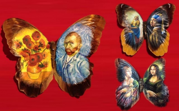 وێنەكێشان و تابلۆ  لەسەر باڵە رەنگینەكانی پەپوولە