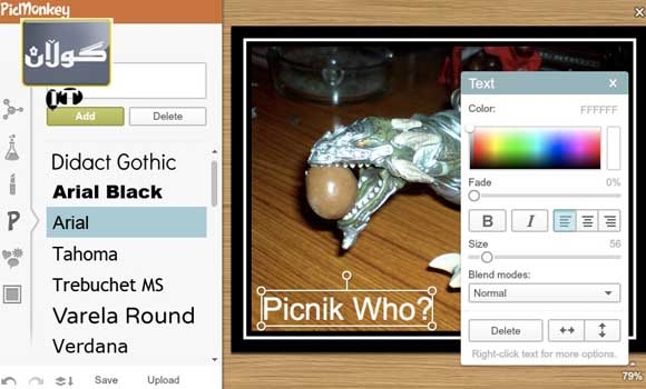 سایتێك ئه ركی ده ستكاریكردنی وێنه ئه نجام ده دات