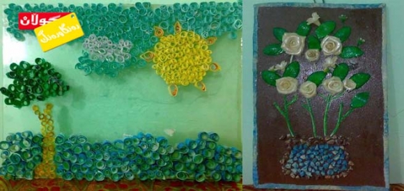 تابلۆ بە دەست ڕەنگینی خانمان