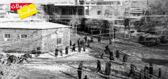 وێنەیەكی كۆنی بەفر بارینی سلێمانی