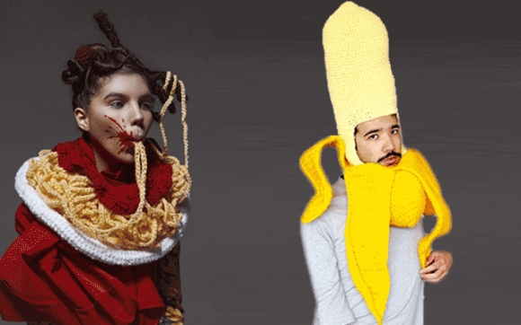 كڵاو و جل و بەرگ لە شێوەی میوە و خواردن